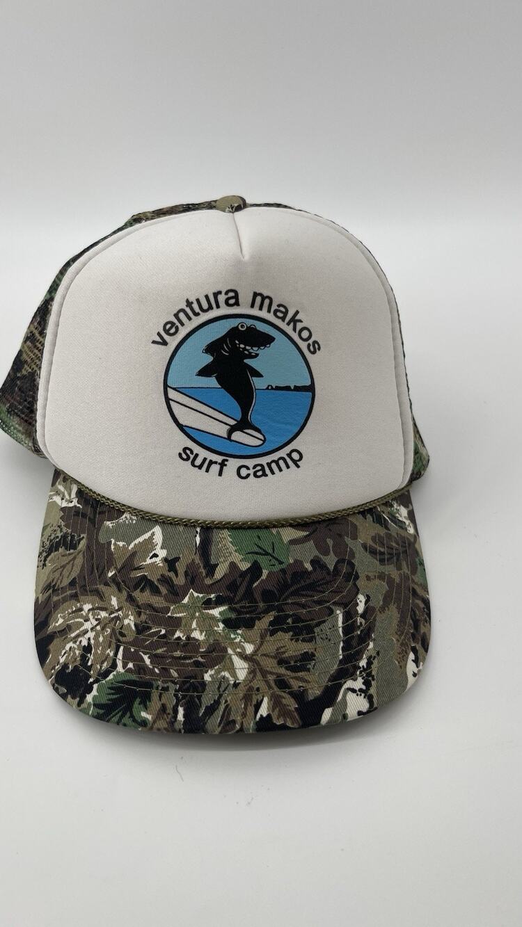 Ventura Makos Surf Camp Camo Trucker Hat Otto Snapback Shark Surfing Cap